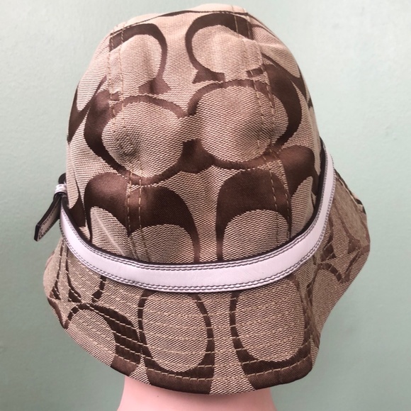 Coach Women\'s Brown Signature Logo Buckle Bucket Hat Size M/L main image 5